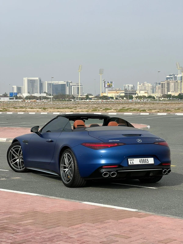 Blue Mercedes SL 43 AMG, 2024 Photo 2